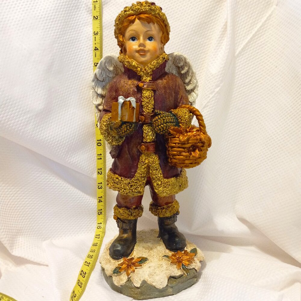 Angel Boy Figurine Vintage 14 Inches Tall, Resin